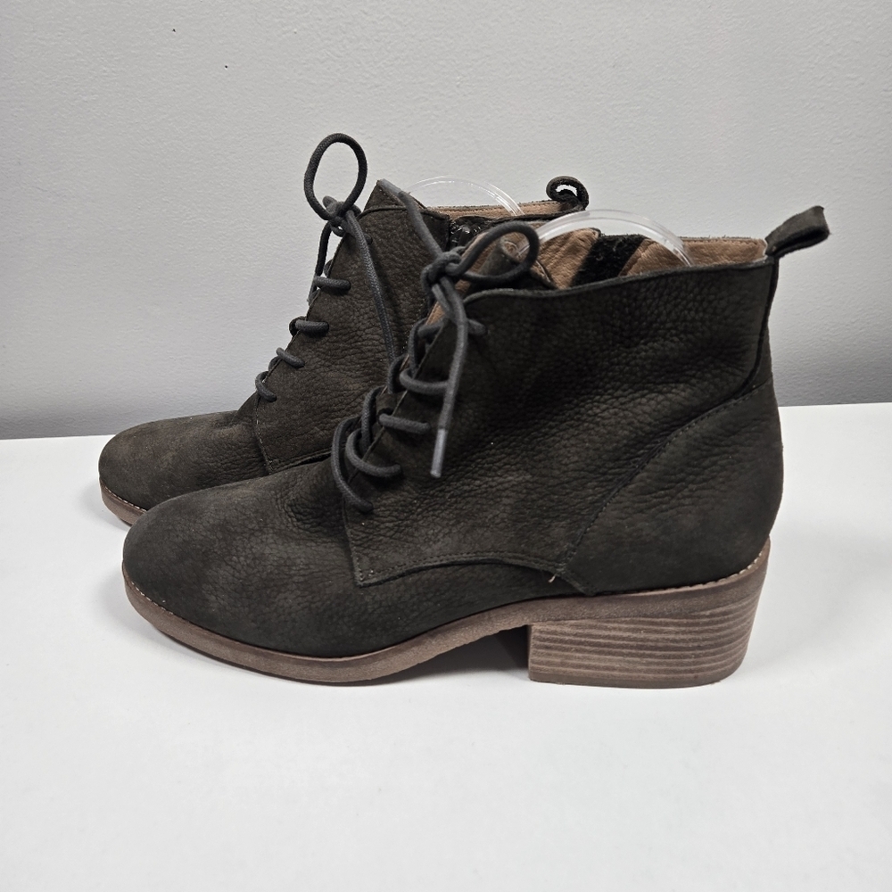 Lucky Brand Dark Green Leather Boots - Picture 3 of 7